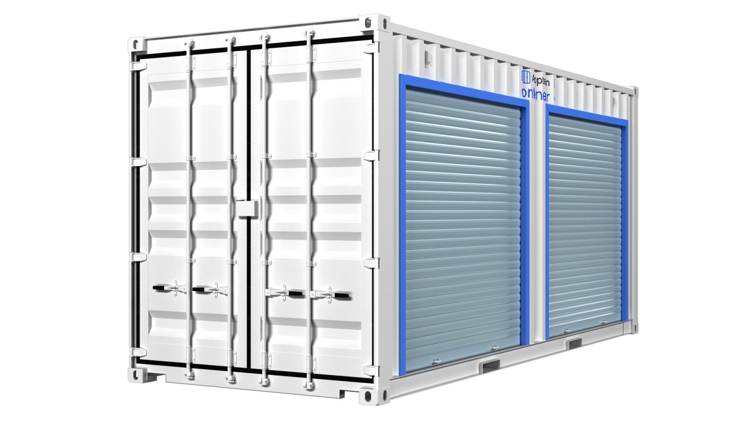Container 20 pieds équipé de deux ouvertures à rideau métallique