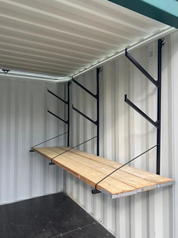 Support d'étagère 2 niveaux inclinés 1 plat pour container maritime