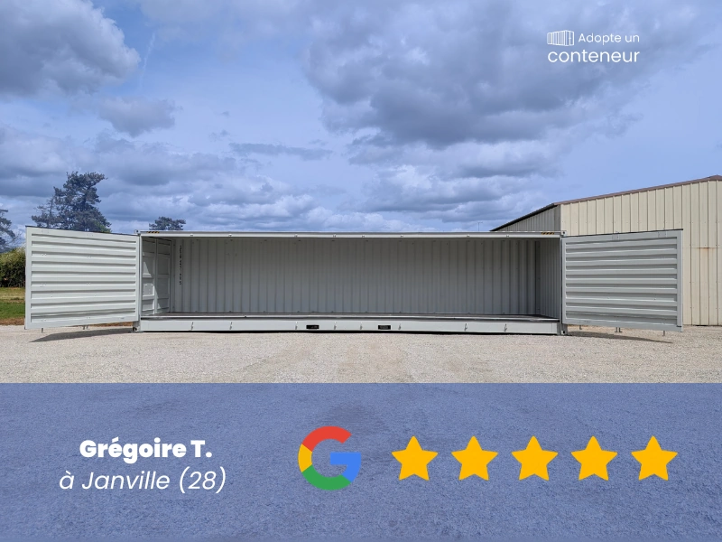 Avis Google 5 étoiles — Grégoire T., client Adopte Un Conteneur
